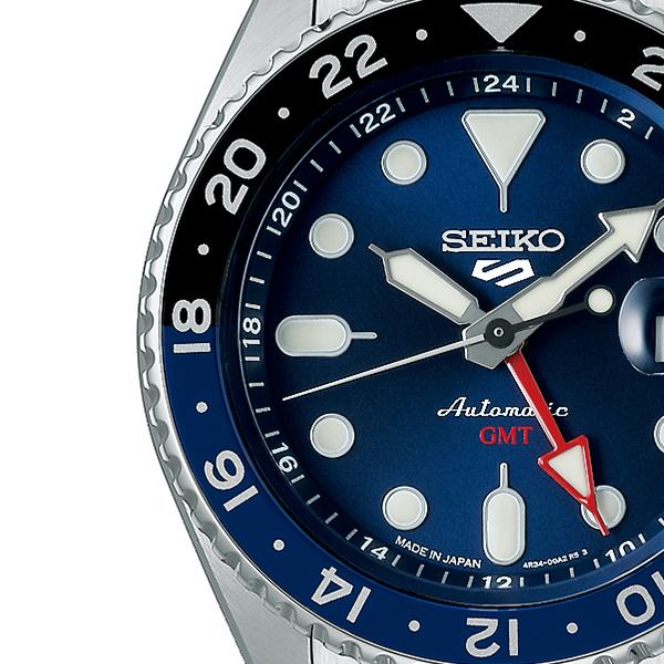 Seiko 5 Sports SKX Sports Style GMT Model SBSC003 Men's Mechanical Automatic Watch, Blue