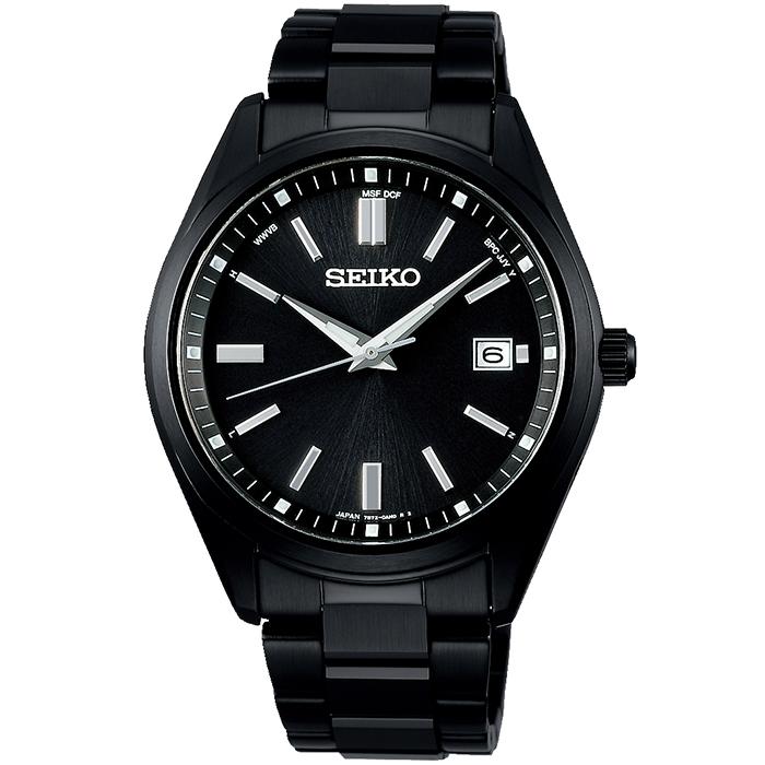 Seiko Selection S Series SBTM325 Men's Solar Radio-Controlled Watch, Black