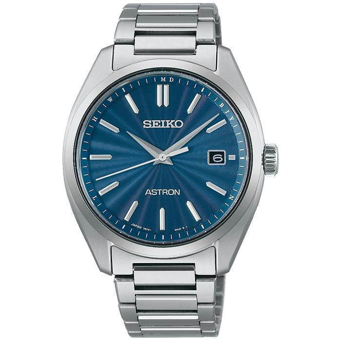 Seiko Astron Origin Series 3-Hand Model SBXY031 Men's Solar Radio-Controlled Titanium Watch, Blue and Silver [S_BH]