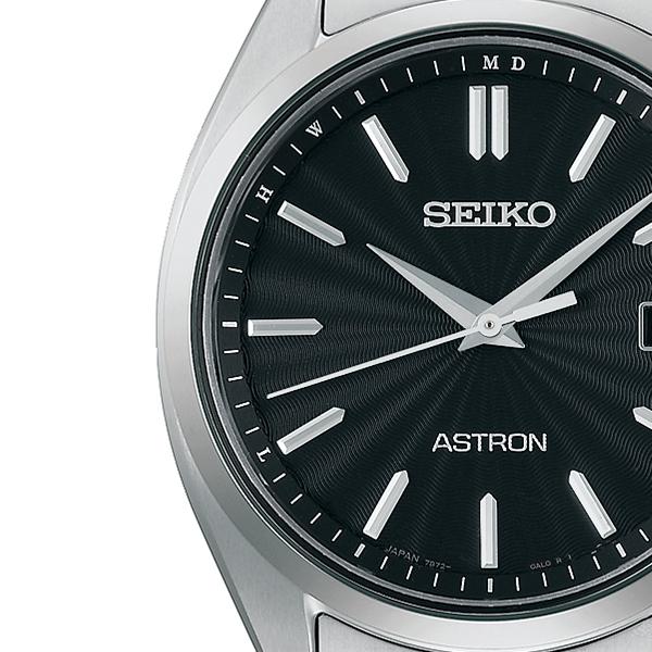Seiko Astron Origin Series 3-Hand Model SBXY033 Men's Solar Radio-Controlled Titanium Watch, Black and Silver [S_BH]