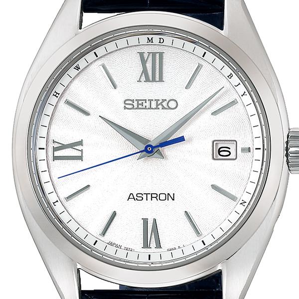 Seiko Astron ORIGIN Solar Radio-Controlled Three-Hand Model SBXY035 Men's Watch with Titanium and Crocodile Leather Strap, Navy Blue [S_BH]