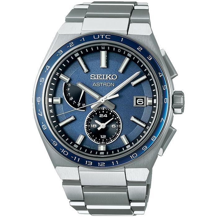 Seiko Astron NEXTER SBXY037 Men's Solar-Powered Radio-Controlled Watch with World Time Function, Blue-Gray [S_BH]