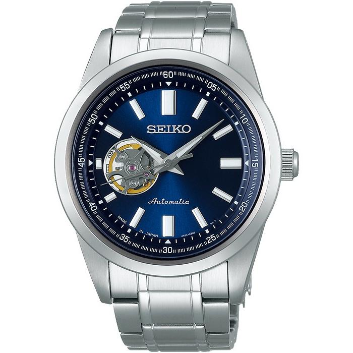 Seiko Selection Mechanical SCVE051 Men's Watch, Mechanical, Open Heart, Blue
