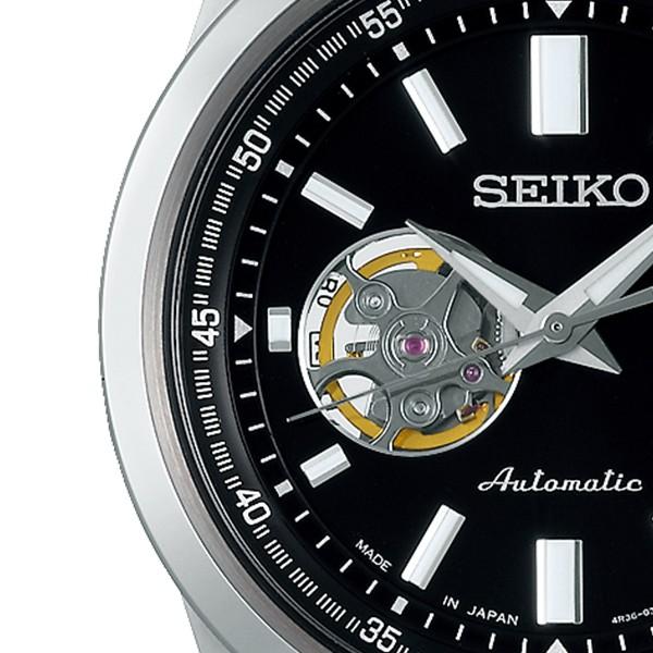 SEIKO Selection Mechanical SCVE053 JDM Automatic Open Heart Black Stainless Steel Men's Watch