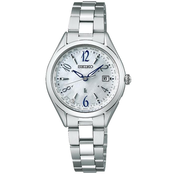 Seiko Lukia Lady Collection SSQV103 Women's Watch, Solar Radio Control, Silver