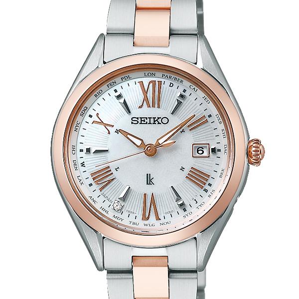 Seiko Lukia Lady Collection SSQV104 Women's Solar Radio-Controlled Watch in Pink Gold and Silver