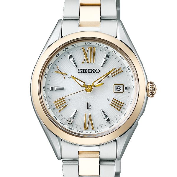 Seiko Lukia Lady Collection SSQV106 Women's Solar Radio-Controlled Watch in Champagne Gold and Silver