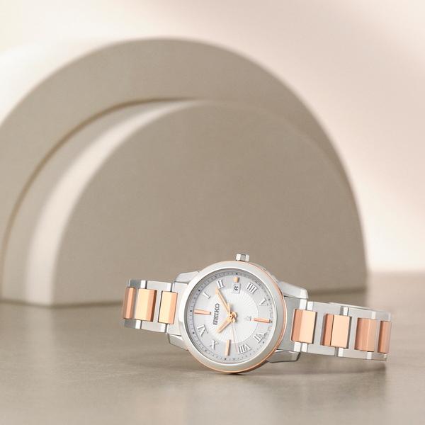SEIKO Lukia I Collection Effortless Cool SSQV108 Women's Solar Radio-Controlled Watch in Silver and Gold