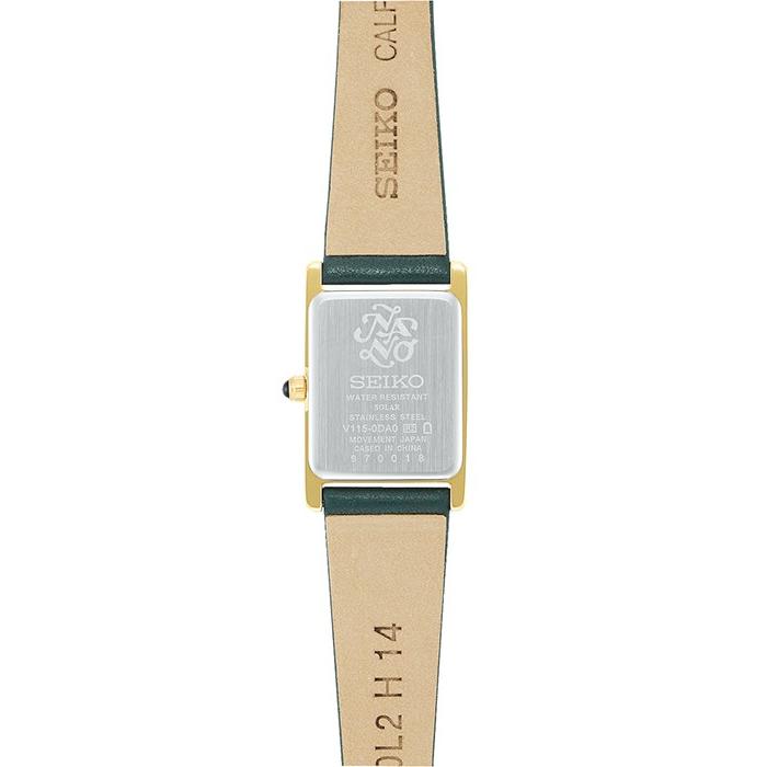 Seiko Selection nano・universe Women's Solar Watch with Leather Strap, White/Green, STPR066