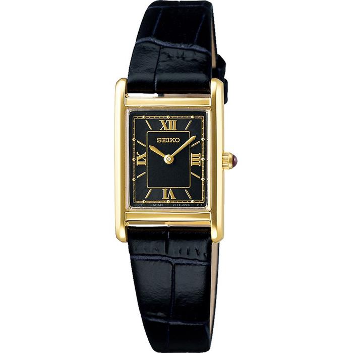 Seiko Selection nano・universe Women's Solar Watch with Leather Strap, Black, STPR070