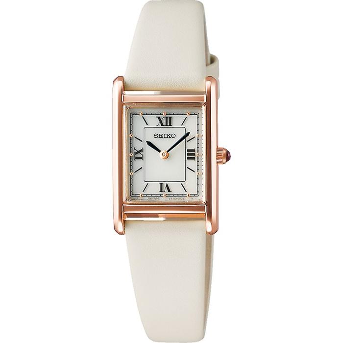 Seiko Selection nano・universe Women's Solar Watch with Leather Strap, White, STPR076