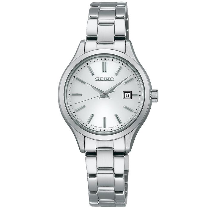 Seiko Selection S Series Pair STPX093 Women's Solar Watch, 3-Hand, Calendar, White