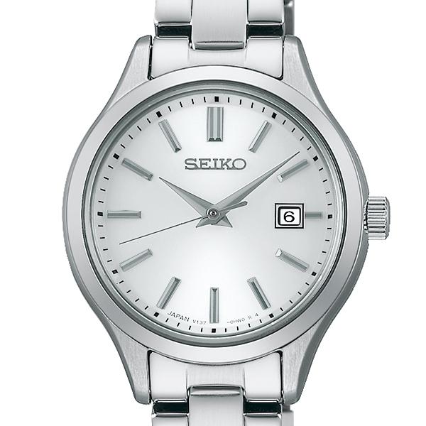 Seiko Selection S Series Pair STPX093 Women's Solar Watch, 3-Hand, Calendar, White