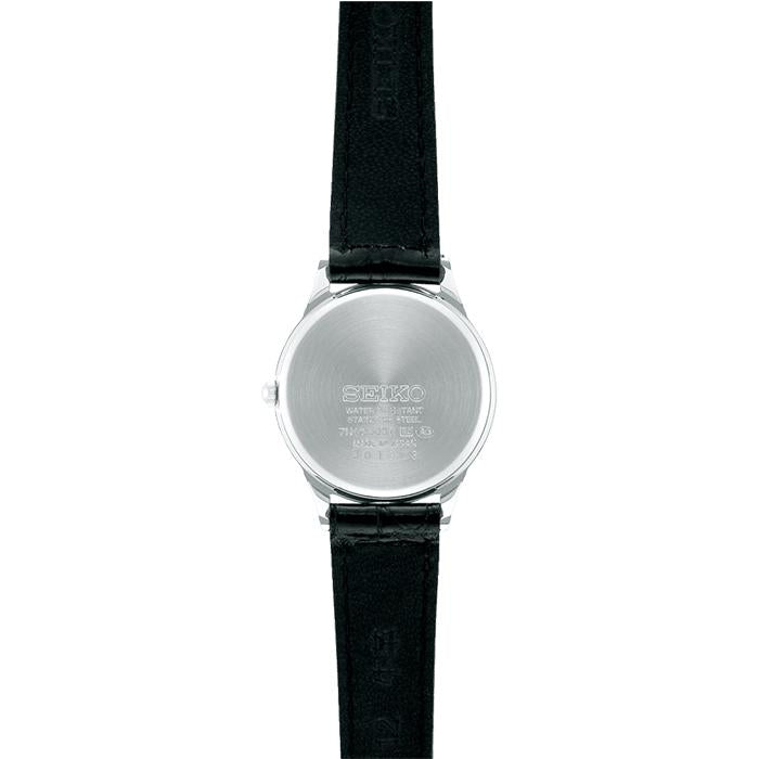 Seiko Selection Spirit Pair STTC005 Women's Quartz Watch with White Dial and Black Leather Strap