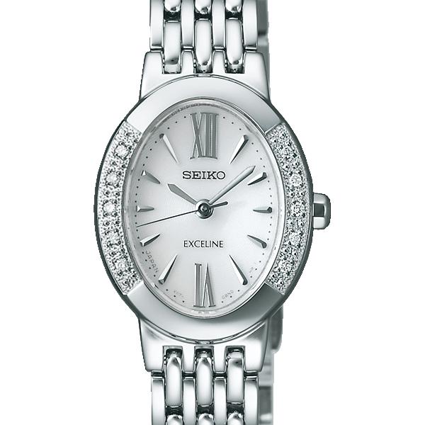 Seiko Dolce & Exceline SWCQ047 Women's Solar Watch with Metal Band and Diamond-Set Case, White