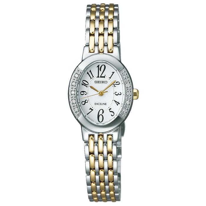 SEIKO Dolce & Exceline SWCQ051 Diamond White Dial JDM Solar Women's Dress Watch