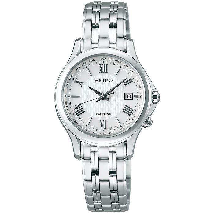 Seiko Dolce & Exceline Pair Solar Radio-Controlled Watch SWCW161 Women's White