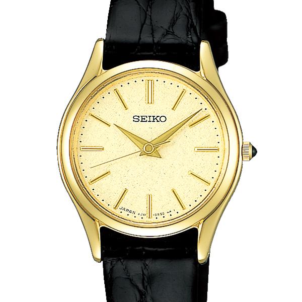Seiko Dolce & Exceline Pair Quartz Watch SWDL160 Women's Leather Band Gold Black