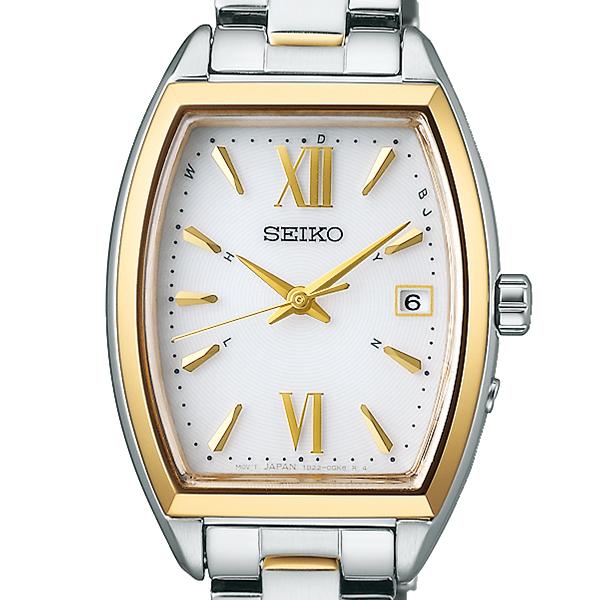 Seiko Selection S Series SWFH128 Women's Solar Radio-Controlled Tonneau Watch, White