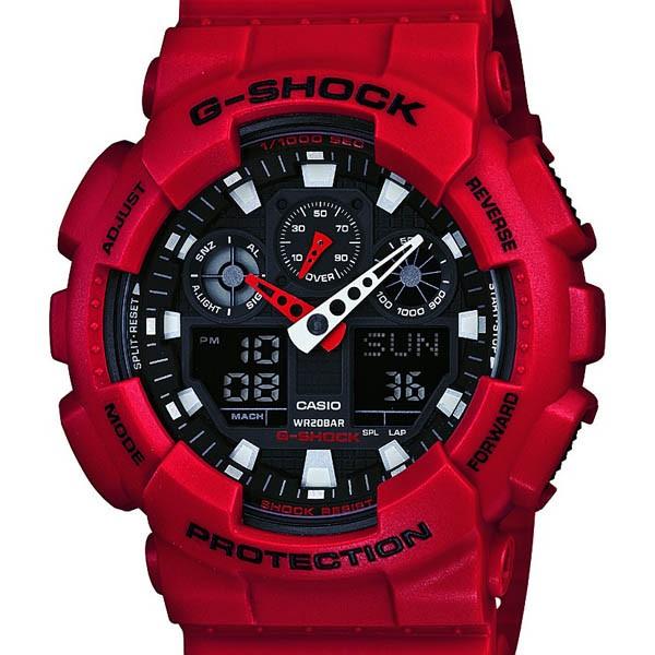 GA-100B-4AJF CASIO G-SHOCK Athleisure Red Speed Indicator