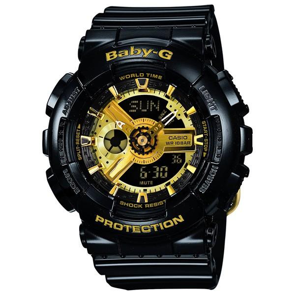 BA-110-1AJF CASIO Baby-G Gold and Black Baby-G Black Baby-G Women's Watch