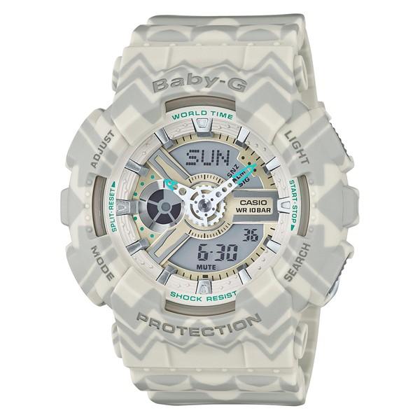 BA-110TP-8AJF BABY-G CASIO Tribal Pattern Beige Ana-Digi Women's Watch with LED Light