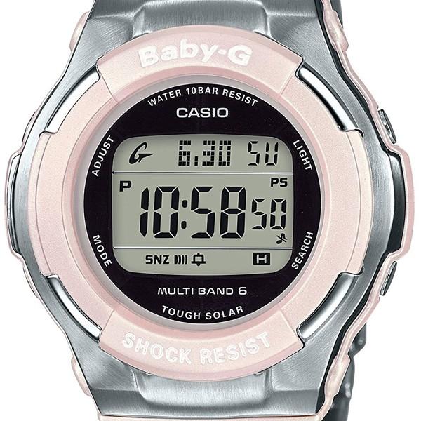 BGD-1300D-4JF CASIO BABY-G Digital Solar Radio-Controlled Metallic Pink Women's Athleisure Watch