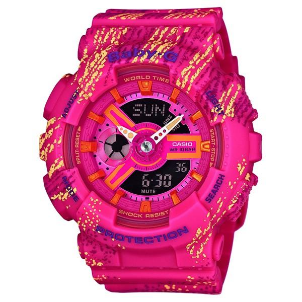 BA-110TX-4AJF CASIO BABY-G Mist Texture Analog Blue Women's Athleisure Watch