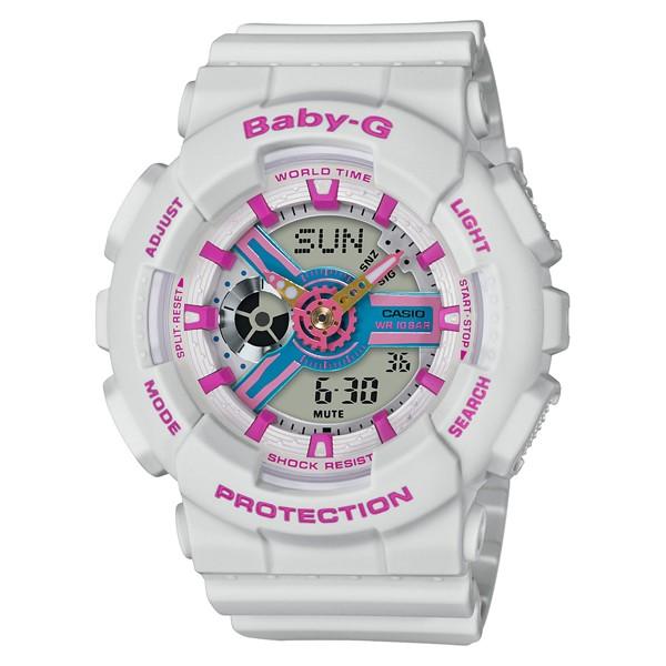 BA-110NR-8AJF Baby-G BABY-G CASIO Neo Retro Color Gray Pink Analog Women's Watch