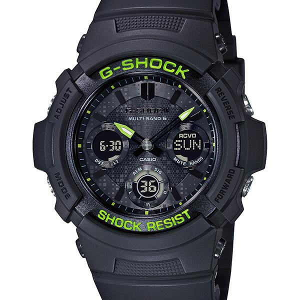 AWG-M100SDC-1AJF G-SHOCK CASIO Solar Radio-Controlled Black Yellow Men's Watch