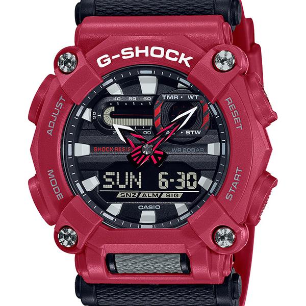 GA-900-4AJF G-SHOCK CASIO Industrial Design 10-Point Bezel Red Men's Watch