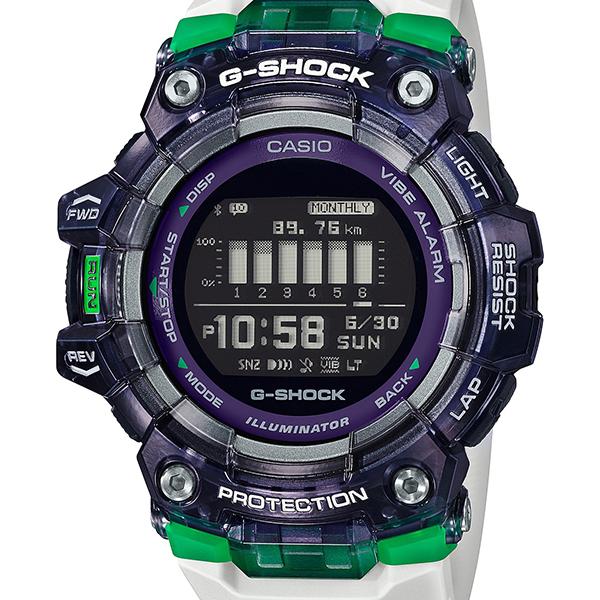 CASIO G-SHOCK GBD-100SM-1A7JF G-SQUAD Men's Watch in White, Green, and Black