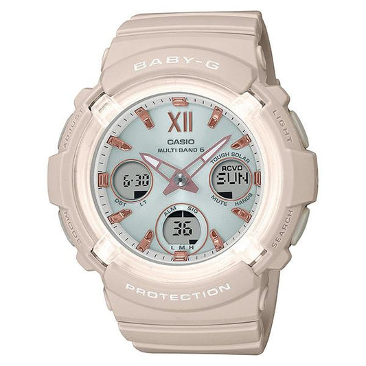 BGA-2800-4A2JF CASIO Baby-G Radio-Controlled Solar Watch, Pink Beige, SMOKY Pastel Colors, Women's Watch