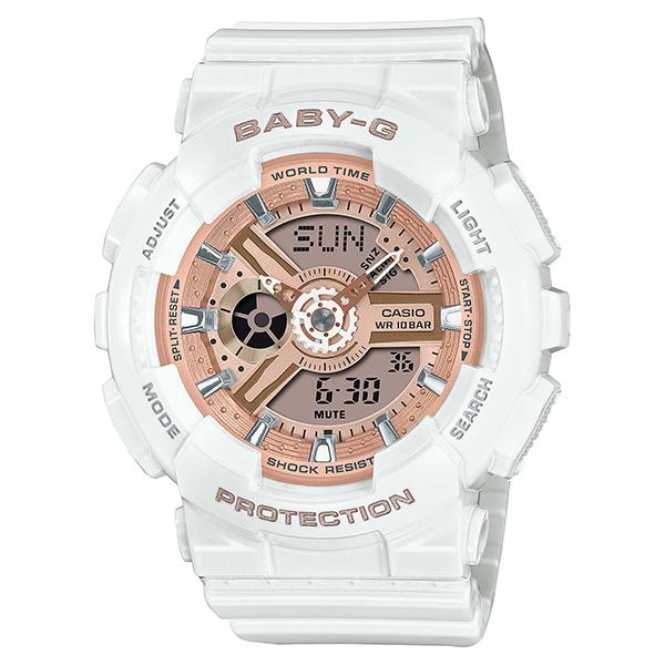 BA-110X-7A1JF CASIO Baby-G White and Pink Gold Women's Watch