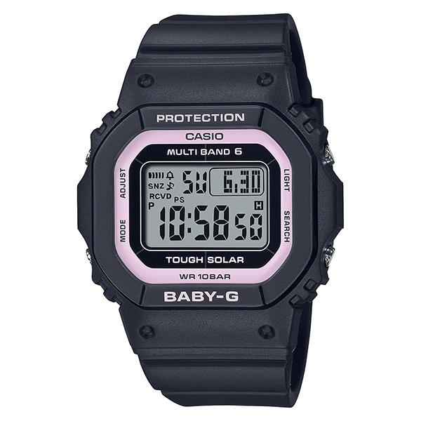 BGD-5650-1BJF CASIO Baby-G Radio-Controlled Solar Digital Black Pink Women's Watch