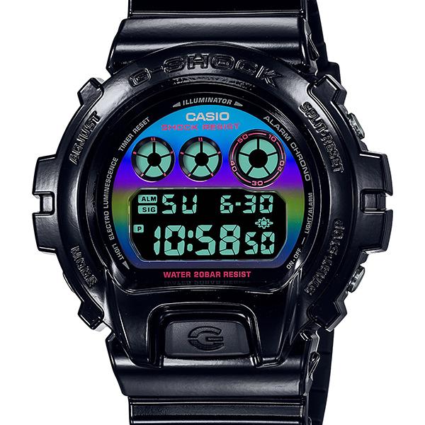 DW-6900RGB-1JF G-SHOCK CASIO Glossy Black Virtual Rainbow Men's Watch