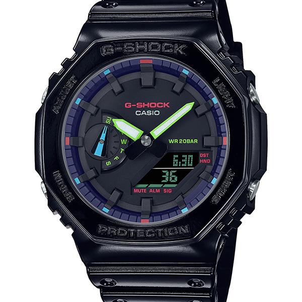 GA-2100RGB-1AJF G-SHOCK CASIO Black Virtual Rainbow Men's Watch