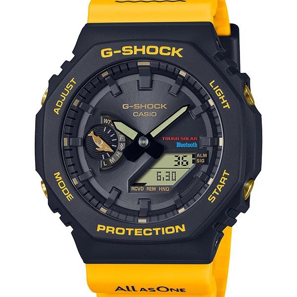 CASIO G-SHOCK GA-B2100K-9AJR JDM Tough Solar Mobile Link Analog-Digital Ilkuji Frogman I-Search Japan Black Yellow Men's Watch