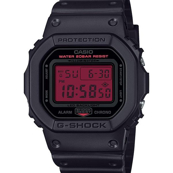 DW-5600BBR-1JF G-SHOCK CASIO BLACK AND BOLD RED Men's Watch