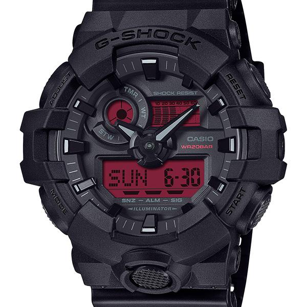 GA-700BBR-1AJF G-SHOCK CASIO BLACK AND BOLD RED Men's Watch