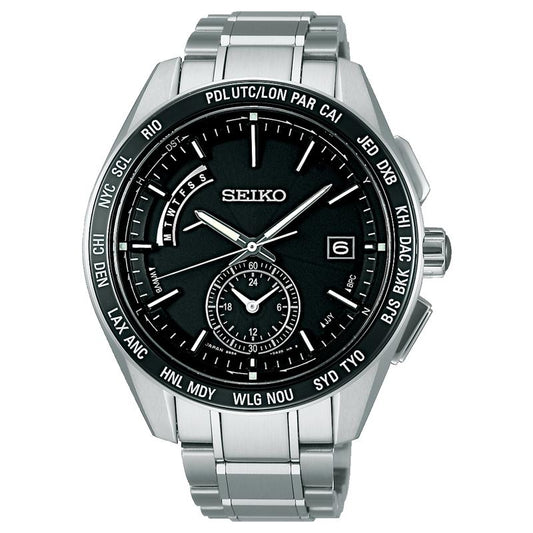 SAGA167 - Montre - Homme - Seiko Brightz - Montre solaire radio-pilotée - Heure universelle -