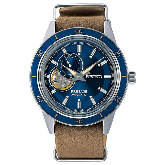 SARY213-Montre-Seiko-Automatique-Mécanique-Seiko-Presage-Style Années 60-Cœur Ouvert-