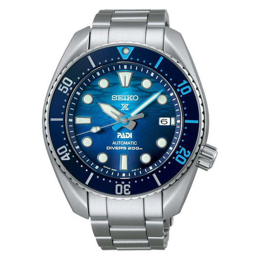 Montre Seiko Prospex SBDC189, mécanique, automatique, pour homme, modèle Core Shop, édition spéciale PADI, bleu