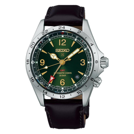 Montre Seiko Prospex SBEJ005, mécanique, automatique, pour homme, modèle Alpinist GMT, vert, modèle Core Shop