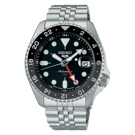 Montre Seiko 5 Sports SBSC001, mécanique, GMT, automatique, à remontage manuel