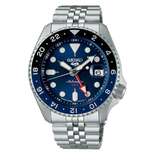 Montre Seiko 5 Sports SBSC003, mécanique, GMT, automatique, à remontage manuel