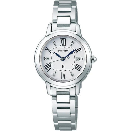 Montre radio-pilotée solaire SEIKO LUKIA SSQW035 pour femme, sertie de diamants
