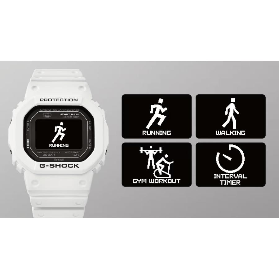 CASIO G-SHOCK DW-H5600-7JR G-SQUAD White Heart Rate Monitor Bluetooth Solar-Assisted JDM Men’s Watch