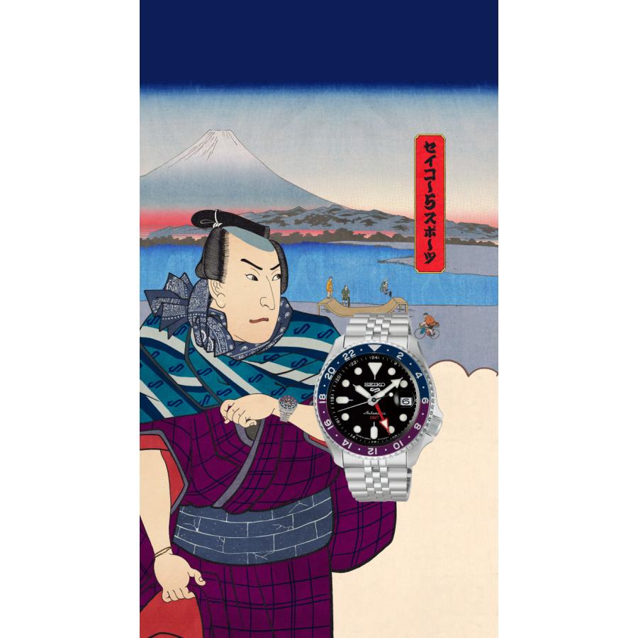 SEIKO 5 SPORTS SBSC021 JDM SKX GMT 4R34 Automatic Black Dial Made in Japan Men's Watch