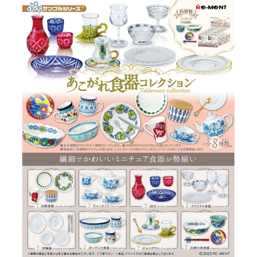 Re-Ment Petit Sample Collection of Longing Tableware, Boxed Set of 8, Western-style Plates, Tea Set, Teapot, Black Tea, Japanese Tableware